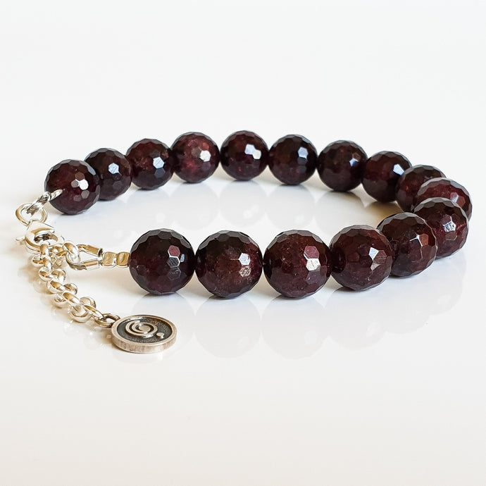 Red Garnet Silver Bracelet for Women 