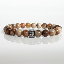Load image into Gallery viewer, Petrified Wood Silver Bracelet - Vytis - &quot;Stability&quot;