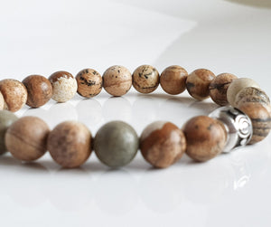 Picture Jasper Silver Bracelet for Women "Charged"