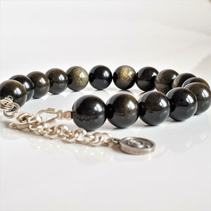 Golden Obsidian Bracelet for Women "Inner Strength"