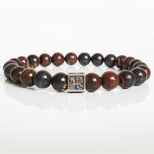 Load image into Gallery viewer, Tiger&#39;s Iron Silver Bracelet for Men - Vytis - &quot;Power if Three&quot;