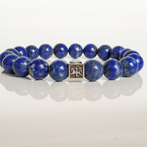 Lazurite Silver Bracelet for Men - Vytis - "Wisdom"