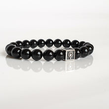 Load image into Gallery viewer, Black Tourmaline Silver Bracelet for Men &quot;Harmony&quot;