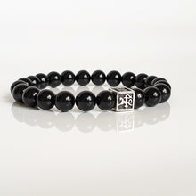Load image into Gallery viewer, Black Tourmaline Silver Bracelet for Men - Vytis - &quot;Harmony&quot;