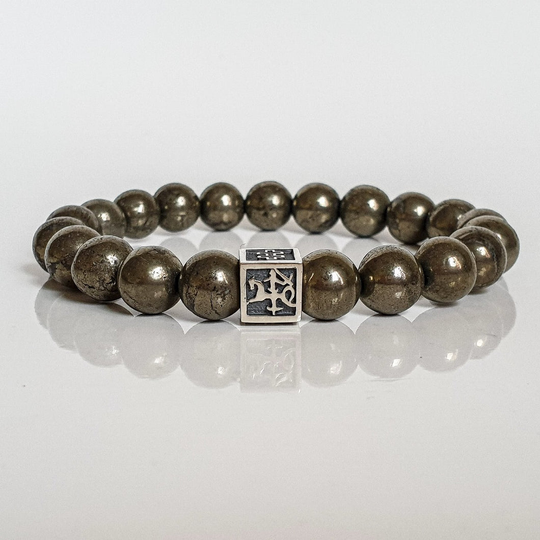 Pyrite A+ Silver Bracelet for Men - Vytis - 