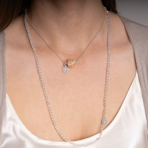 Set of Mountain Crystal and Topaz Silver Necklace and Bracelet "Pure" - Petit Secret