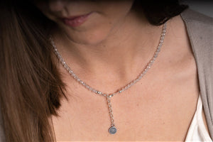 Set of Mountain Crystal and Topaz Silver Necklace and Bracelet "Pure" - Petit Secret