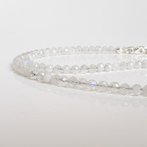 Set of Moonstone Silver Necklace and Bracelet "Intuition" - Petit Secret