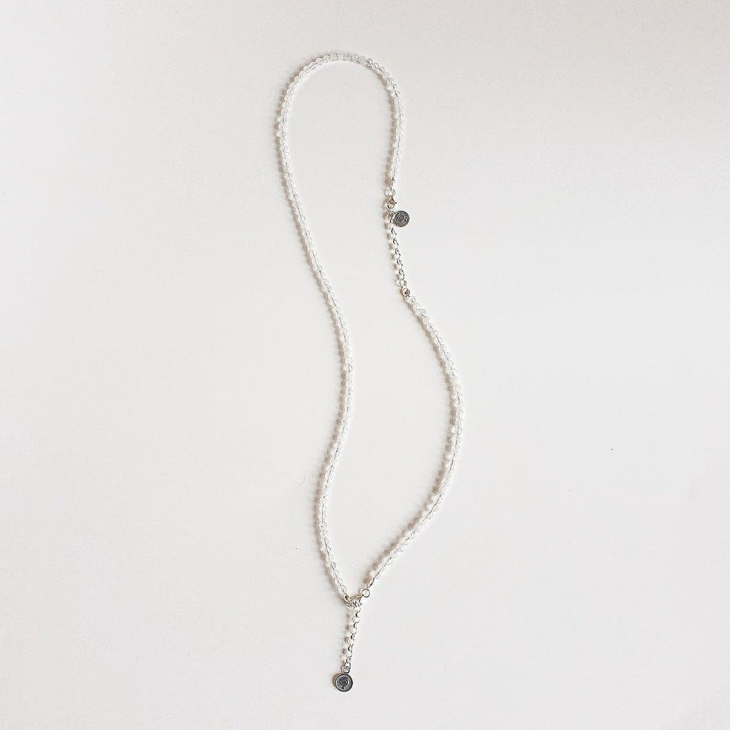 Set of Moonstone Silver Necklace and Bracelet 