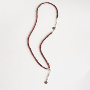 Set of Red Garnet Silver Necklace and Bracelet "Vitality" - Petit Secret