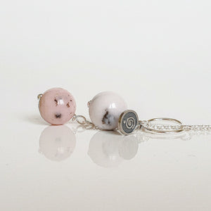 Pink Opal Silver Necklace "Self Love"