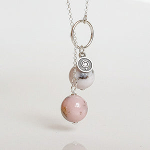 Pink Opal Silver Necklace "Self Love"
