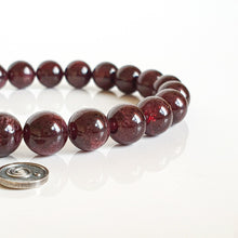 Load image into Gallery viewer, Red Garnet Silver Bracelet for Women &quot;Vitality&quot; - 8,5 mm