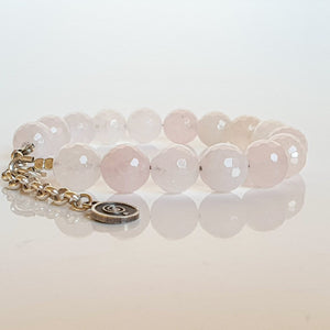 Pink Quartz Silver Bracelet for Women "Tenderness"