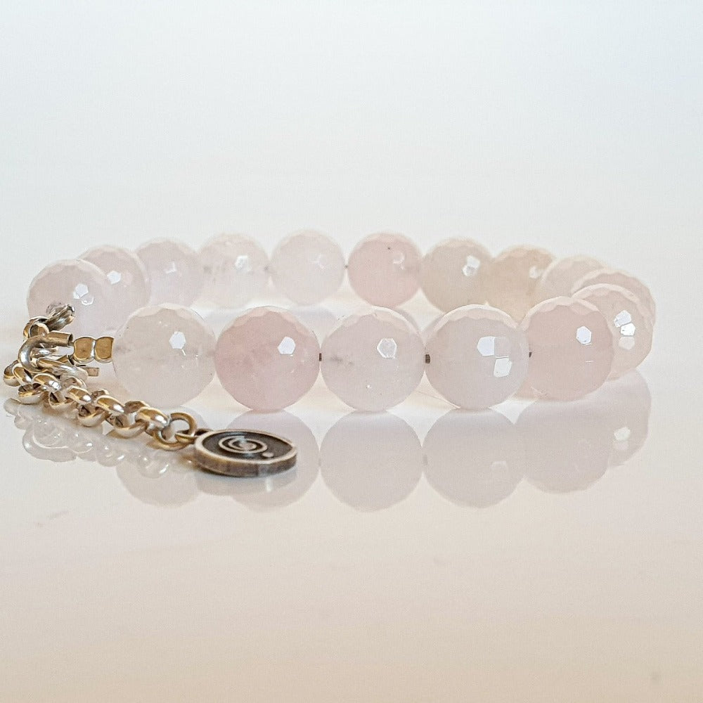 Pink Quartz Silver Bracelet for Women 