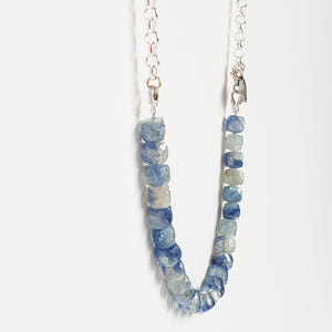 Kyanite A+ from Brasil Silver Bold Puzzle Necklace or Double Bracelet "Elevation"