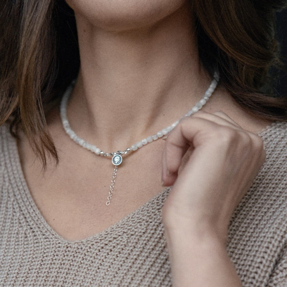 Moonstone A+ Delicate Silver Necklace for Women 
