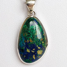 Load image into Gallery viewer, Malachite in Azurite AA+ Silver Pendant with chain &quot;Abundance&quot;