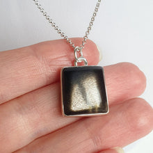 Load image into Gallery viewer, Black Golden Sun Stone AAA+ Long Silver Necklace &quot;Joy and Success&quot;