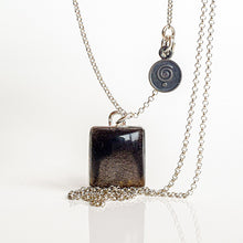 Load image into Gallery viewer, Black Golden Sun Stone AAA+ Long Silver Necklace &quot;Joy and Success&quot;