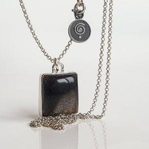 Black Golden Sun Stone AAA+ Long Silver Necklace "Joy and Success"