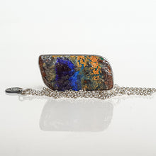 Load image into Gallery viewer, Precious Boulder Opal from Australia Silver Pendant with Chain „Sublime“