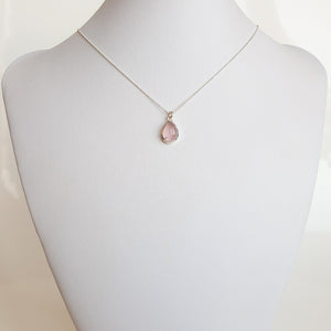 Pink Quartz from Madagascar Silver Pendant "Tenderness"