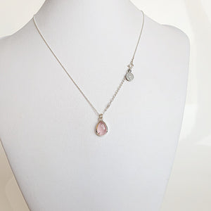 Pink Quartz from Madagascar Silver Pendant "Tenderness"