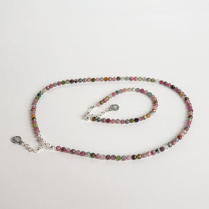 Set of Tourmaline Silver Necklace and Bracelet "Harmony" - Petit Secret