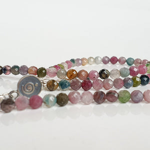 Set of Tourmaline Silver Necklace and Bracelet "Harmony" - Petit Secret