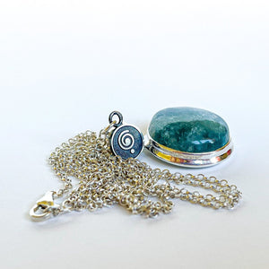 Aquamarine Silver Pendant for Women "Stone of Faith"