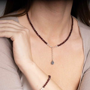 Red Garnet Beads Necklace for Women's - Elegant Jewelry Fashion 2023