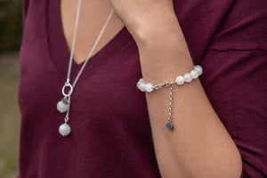 Pink Quartz Silver Bracelet for Women "Tenderness"
